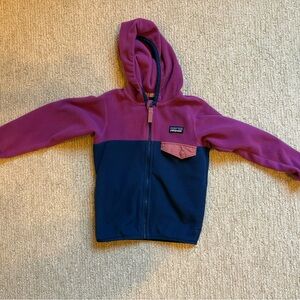 Patagonia Micro D Snap-T Fleece Jacket- Purple, Pink and Navy Blue, size 3T.